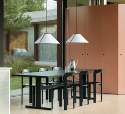 Suspension, Ava Cone 600, blanc et noir, Ø60cm, H23,5cm - HAY