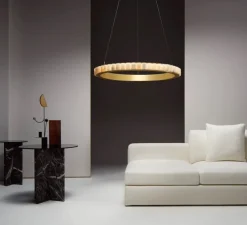 Suspension, Avalon Large, laiton satiné, LED, 2700K, Ø101cm, H7cm - CTO lighting