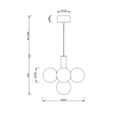 Suspension, Avenue 43, laiton brossé, Ø43cm, H40cm - Cobankeryd