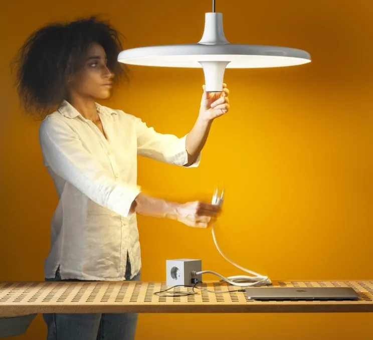 Suspension, Avro, blanc, LED, dim, 2700K, 5000 lm, Ø60cm, H25cm - Martinelli Luce