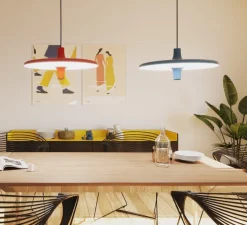 Suspension, Avro, bleu clair, LED, dim, 2700K, 5000 lm, Ø60cm, H25cm - Martinelli Luce