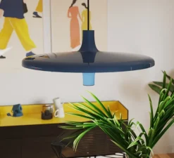 Suspension, Avro, bleu clair, LED, dim, 2700K, 5000 lm, Ø60cm, H25cm - Martinelli Luce