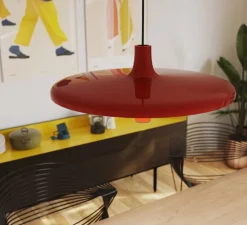 Suspension, Avro, orange, LED, dim, 2700K, 5000 lm, Ø60cm, H25cm - Martinelli Luce