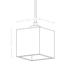 Suspension, B1, gris clair, intérieur cuivre, L14cm, H14cm - Gantlights