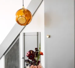 Suspension, Ballroom, orange, bague or, Ø20cm - Design by us