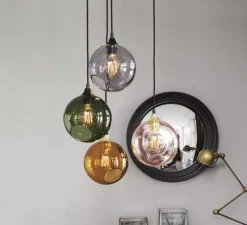 Suspension, Ballroom, vert, Ø20cm, contour argenté - Design by us