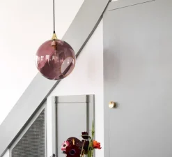 Suspension, Ballroom, violet, Ø20cm, bague or - Design by us