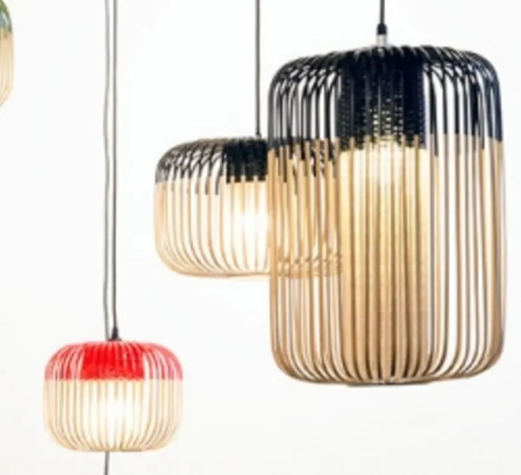 Suspension, Bamboo Light L, noir, H55cm, Ø38cm- Forestier