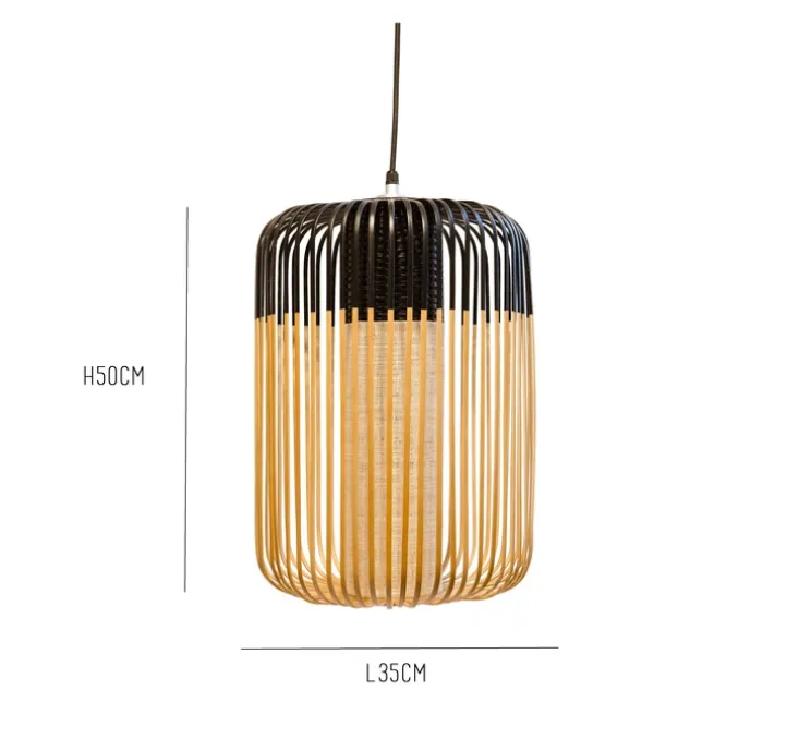 Suspension, Bamboo Light L, noir, H55cm, Ø38cm- Forestier