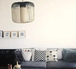 Suspension, Bamboo Light M, noir, H40cm, Ø45cm - Forestier