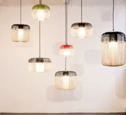 Suspension, Bamboo Light M, noir, H40cm, Ø45cm - Forestier