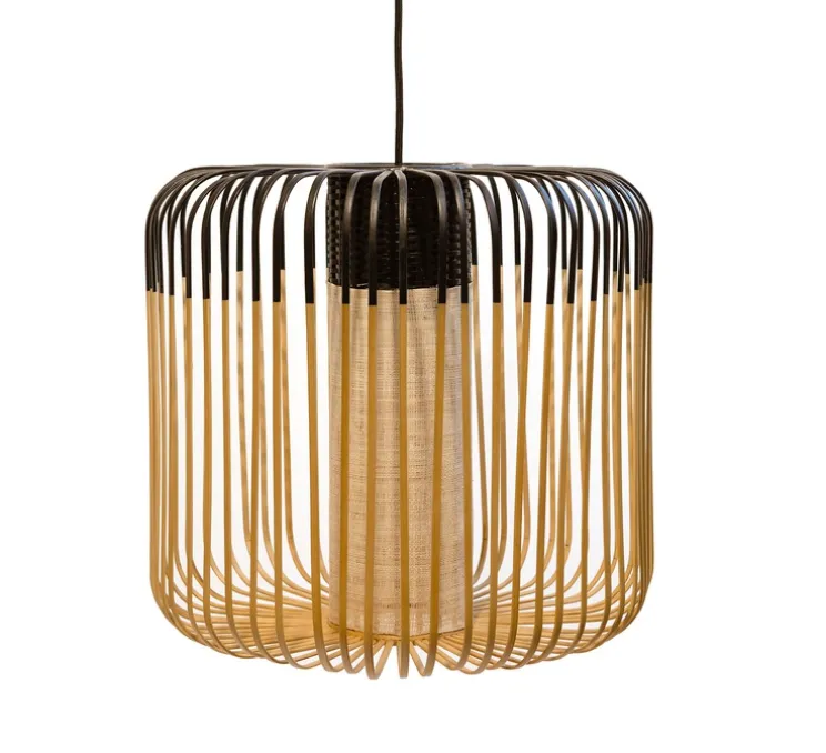 Suspension, Bamboo Light M, noir, H40cm, Ø45cm - Forestier