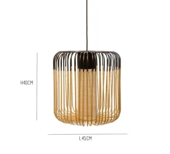 Suspension, Bamboo Light M, noir, H40cm, Ø45cm - Forestier