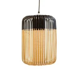 Suspension, Bamboo light outdoor L, noir, Ø35cm, H50cm - Forestier