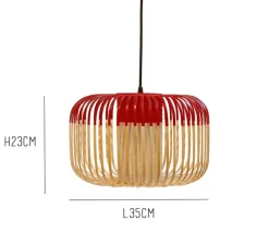 Suspension, Bamboo light outdoor S, rouge, Ø35cm, H23cm - Forestier