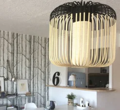 Suspension, Bamboo light outdoor M, noir, Ø45cm, H40cm - Forestier