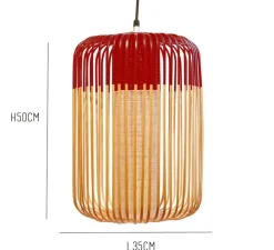 Suspension, Bamboo light outdoor L, rouge, Ø35cm, H50cm - Forestier