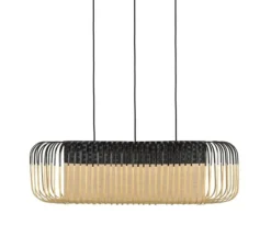 Suspension, Bamboo oval M, noir et bois, L80cm, H38cm - Forestier