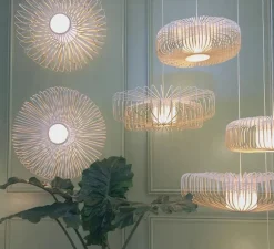 Suspension, Bamboo Up and Down XXL, blanc, Ø80cm, H26cm - Forestier