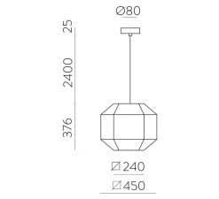 Suspension, Bauhaus 45 kit noir, noir et blanc, Ø45cm, H37,6cm - ACB