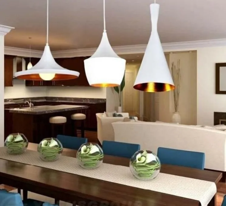 Suspension, Beat Fat, blanc, laiton, LED, dim, 3000k, 800 lm, Ø24cm, H30cm - Tom Dixon