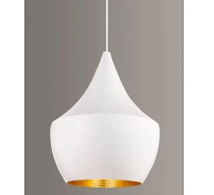 Suspension, Beat Fat, blanc, laiton, LED, dim, 3000k, 800 lm, Ø24cm, H30cm - Tom Dixon