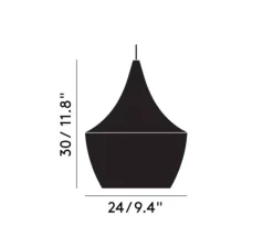 Suspension, Beat Fat, blanc, laiton, LED, dim, 3000k, 800 lm, Ø24cm, H30cm - Tom Dixon