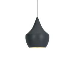 Suspension, Beat Fat, noir mat, laiton, LED, dim, 3000k, 800 lm, Ø24cm, H30cm - Tom Dixon