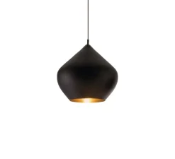 Suspension, Beat Stout, noir mat, laiton, LED, dim, 3000k, 800 lm, Ø52cm, H50cm - Tom Dixon