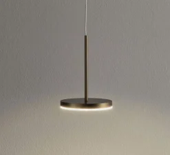 Suspension, Bella direct sans rosace, bronze, IP40, LED, 2700K, 467lm, Ø10,1cm, H14cm - PANZERI