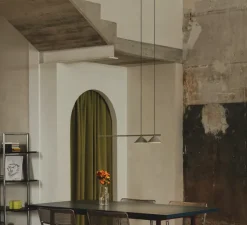 Suspension, Belle 01, Gris ciment, LED, 2700K, 975 lm, Ø12,8cm, L75,1cm - Nexia