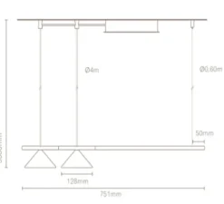 Suspension, Belle 01, Gris ciment, LED, 2700K, 975 lm, Ø12,8cm, L75,1cm - Nexia