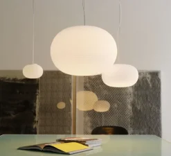 Suspension, Bianca Grande, blanc, Ø50cm, H35cm - Fontana Arte