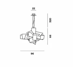 Suspension, Big Bang, rouge, L96cm, H66cm - Foscarini