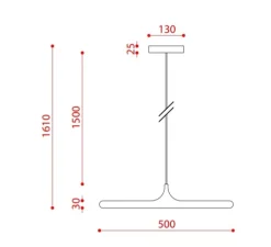 Suspension, Bilancella 512.21, noir, IP40, LED, 2700K, 3000 lm, Ø50cm, H3cm - Tooy
