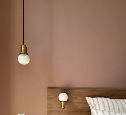 Suspension, Bilbo, blanc, or, Ø10cm, H17cm - BACCARIS