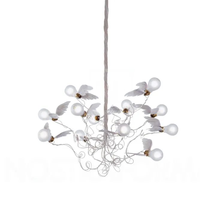 Suspension, Birdie LED, blanc, transparent, Ø70cm, H100cm - Ingo Maurer
