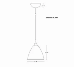 Suspension, BL9 M, chrome, Ø21cm, H18cm - Gubi