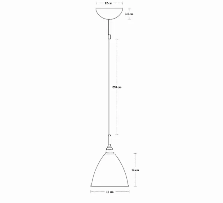 Suspension, BL9 S, chrome, Ø16cm, H14cm - Gubi