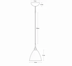 Suspension, BL9 S, noir, chrome, Ø16cm, H14cm - Gubi