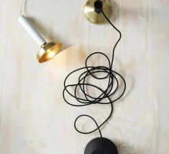 Suspension, Blend, laiton, blanc, Ø9cm, H16cm - Pholc