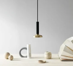 Suspension, Blend, laiton, noir, Ø9cm, H16cm - Pholc