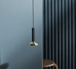 Suspension, Blend, laiton, noir, Ø9cm, H16cm - Pholc