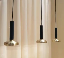 Suspension, Blend, laiton, noir, Ø9cm, H16cm - Pholc