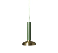 Suspension, Blend, vert, laiton, Ø9cm, H16cm - Pholc