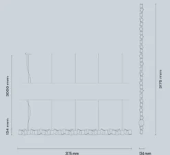 Suspension, Blockchain 29, noir, 3000K, L317,5cm, H13,4cm - Oblure