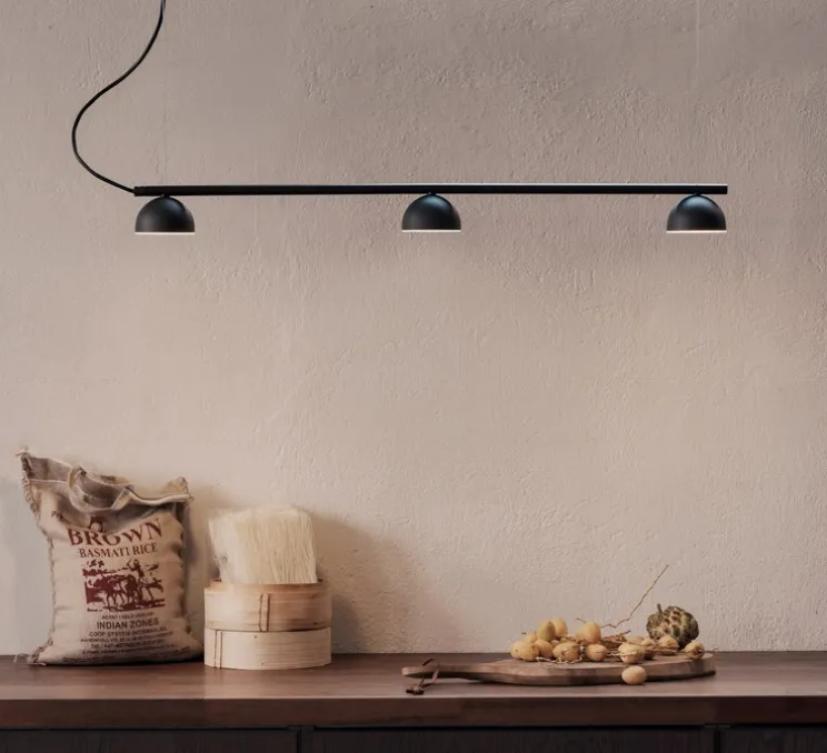 Suspension, Blush Rail 3, noir mat, LED, dim, 3000k, 3300lm, L90cm, H7,5cm - Northern