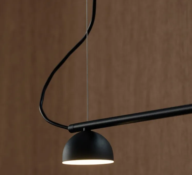 Suspension, Blush Rail 3, noir mat, LED, dim, 3000k, 3300lm, L90cm, H7,5cm - Northern