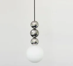 Suspension, Bola Bola Gloss, Steel, 3 boules, argent, Ø9cm, H27cm - Loftlight