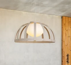 Suspension, Bols T-4025X, beige, IP65, LED, dim, 2700K, 870 lm, Ø80cm, H38cm - Estiluz